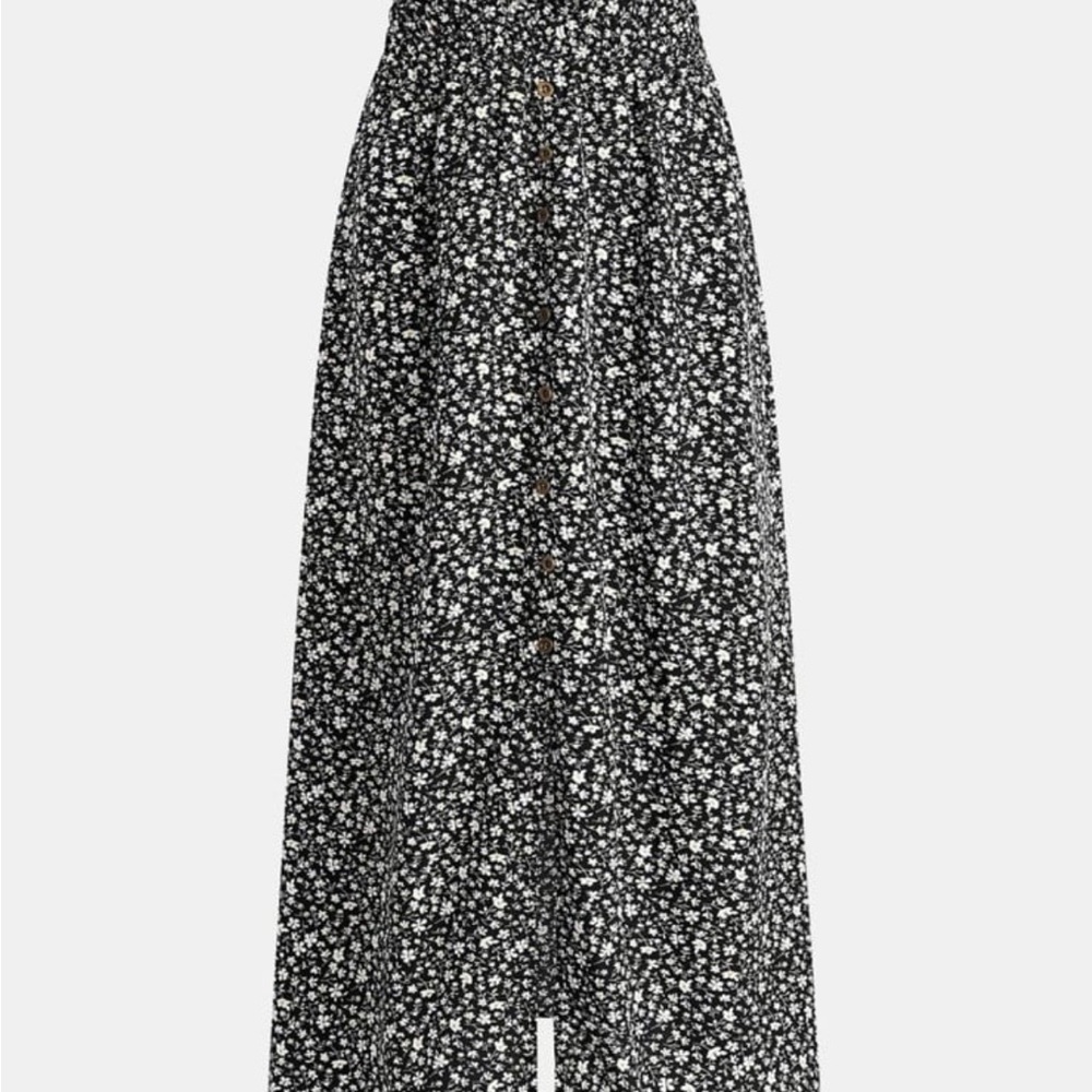 SOLD Floral Black and White Maxi Skirt